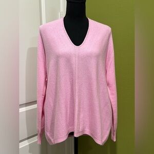 Lilly Pulitzer Sevie Pink V-Neck Pullover Sweater Size Medium Magnolia Lilac